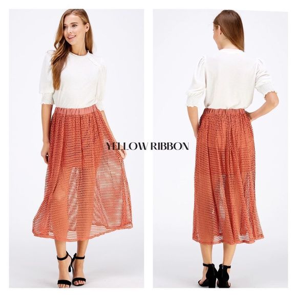 🆕 Fishnet Midi Skirt / Festival / Boho - Picture 1 of 5